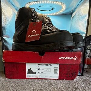 New Wolverine Hellcat Moc 6" CM Waterproof Safety Toe EH Boots 13EW Blk W211000